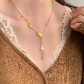 2025新爆款 新中式 金色碎冰冰福禄葫芦项链吊坠女款 五福手链高级感