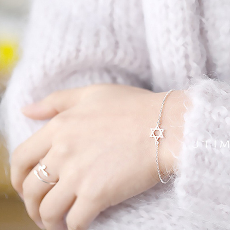 灵猫六芒星星手链纯银日韩气质优雅简约百搭时尚精致个性甜美首饰在类目 饰品/流行首饰/时尚饰品新, 手链中 - 来自Buy2taobao.com提供专业的淘宝代购服务
