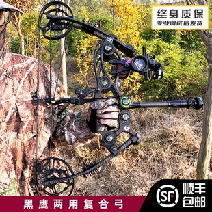 正品黑鹰两用弓高精准轮滑复合弓户外运动射箭大威力钢珠射击弓箭