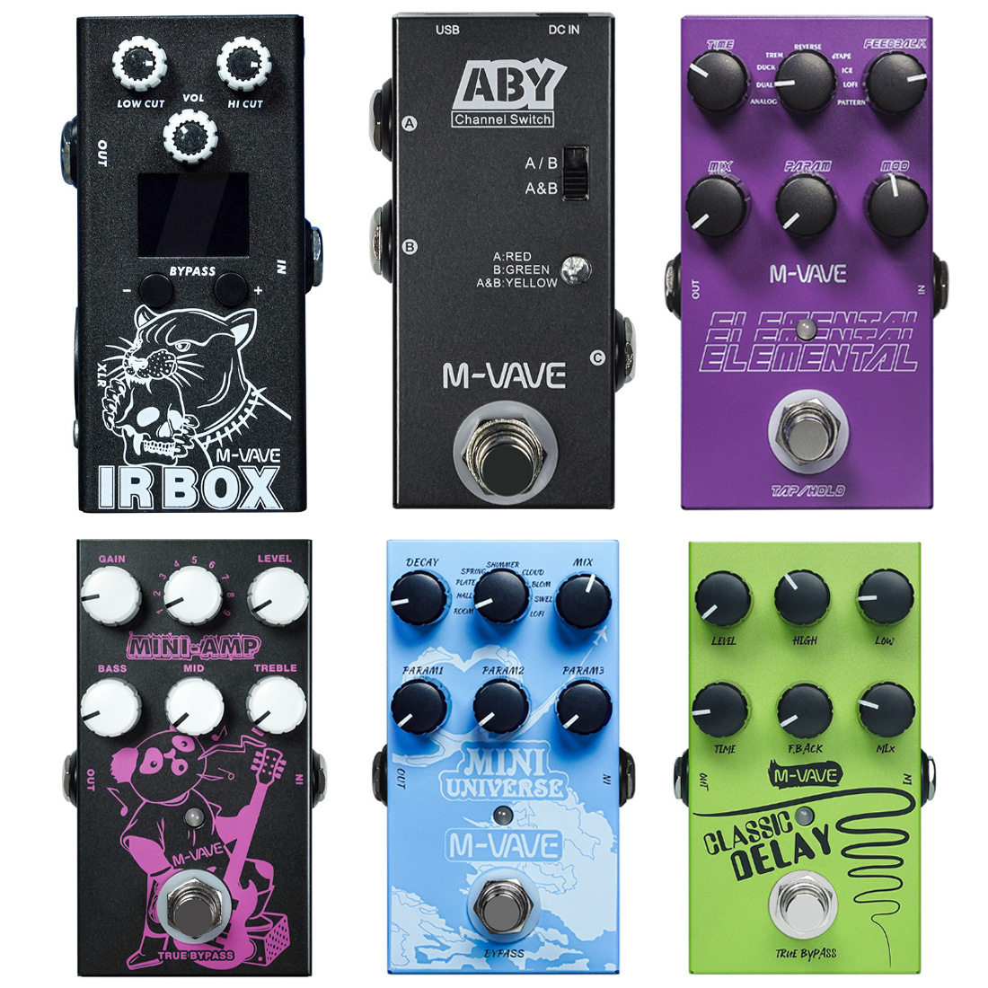 M-VAVE外贸吉他单块效果数字建模混响音响模拟吉他贝斯效果器跨境