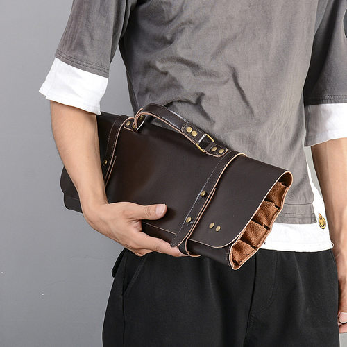 加厚牛皮鼓棒包真皮架子鼓鼓槌袋鼓棒桶乐器包工具套耐鼓锤包