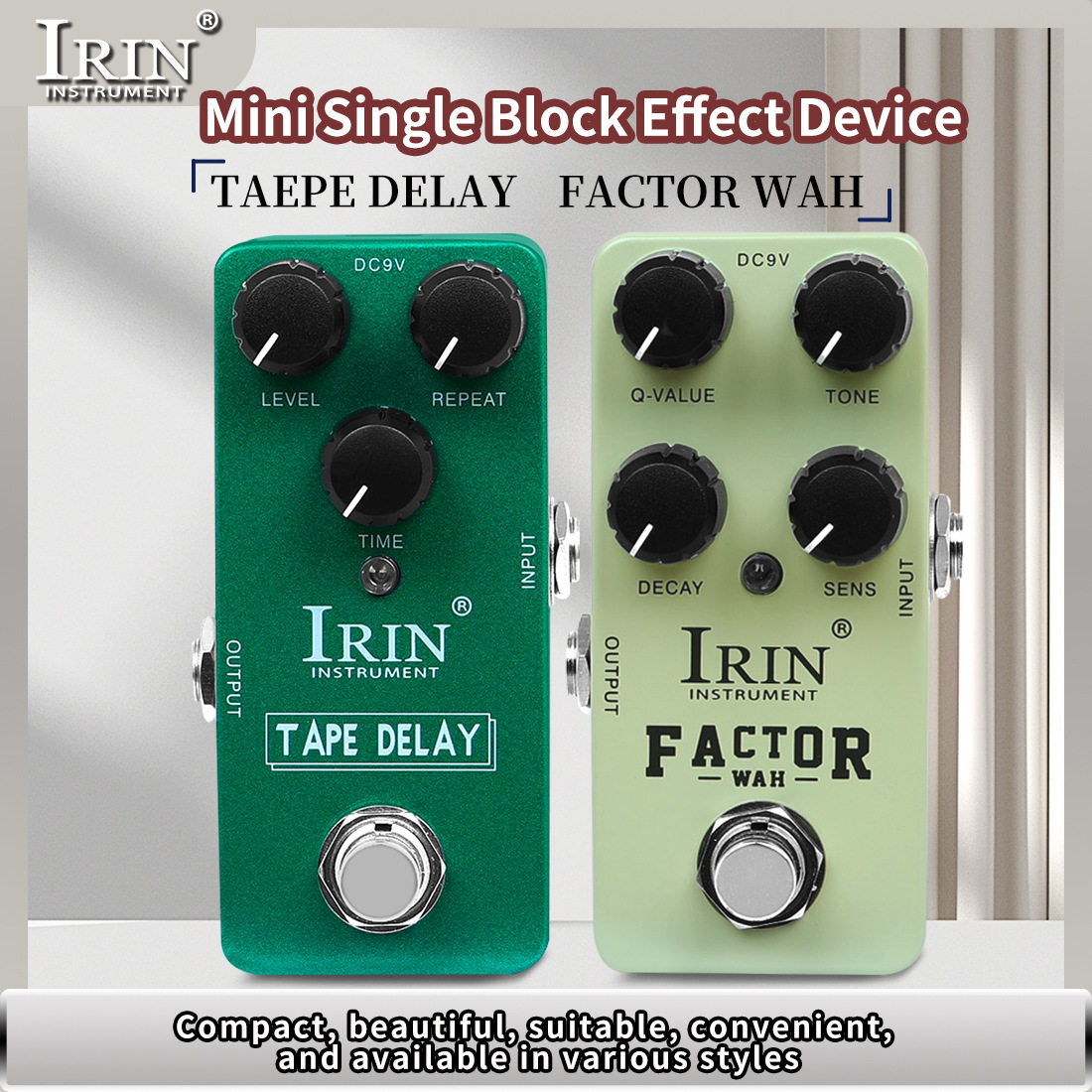 新款跨境迷你电吉他单块效果器模拟失真factor wah效果器