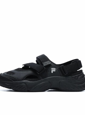 FILA/斐乐 Conch 舒适轻便 沙滩 魔术贴 玛丽珍 凉鞋 黑色