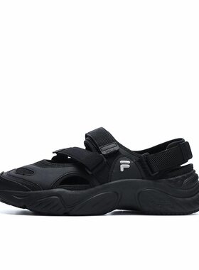 FILA/斐乐 Conch 舒适轻便 沙滩 魔术贴 玛丽珍 凉鞋 黑色