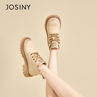 卓诗尼马丁靴女款显脚小2025秋冬新款英伦风百搭加绒配大衣的靴子