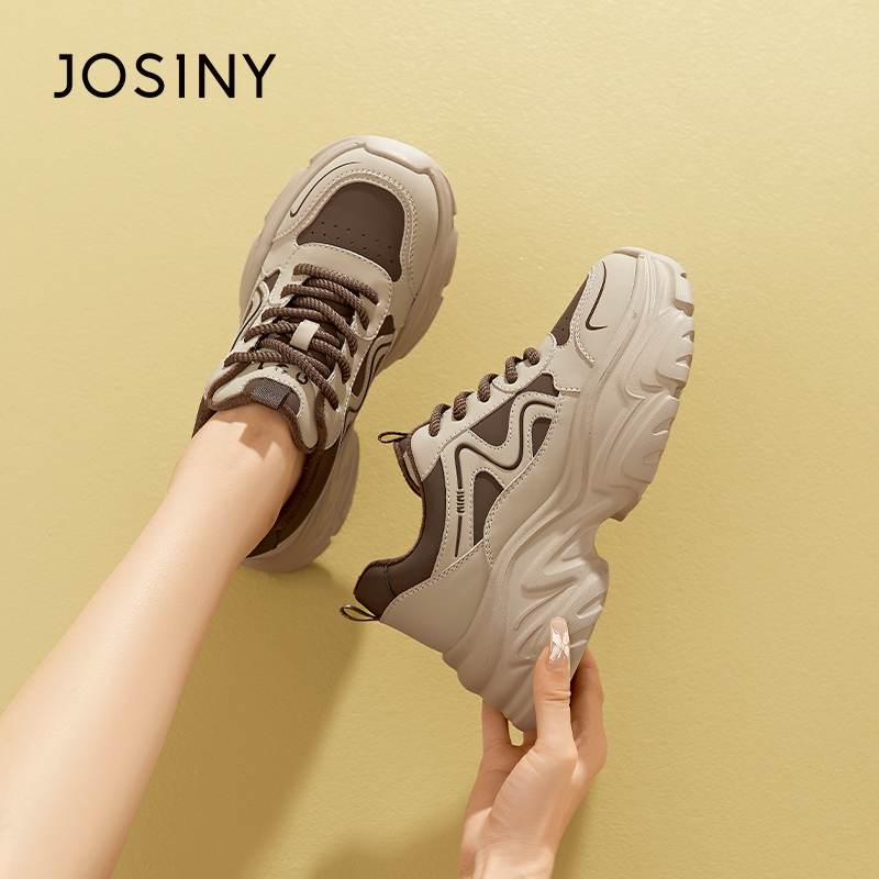 卓诗尼正品加绒保暖老爹鞋女款