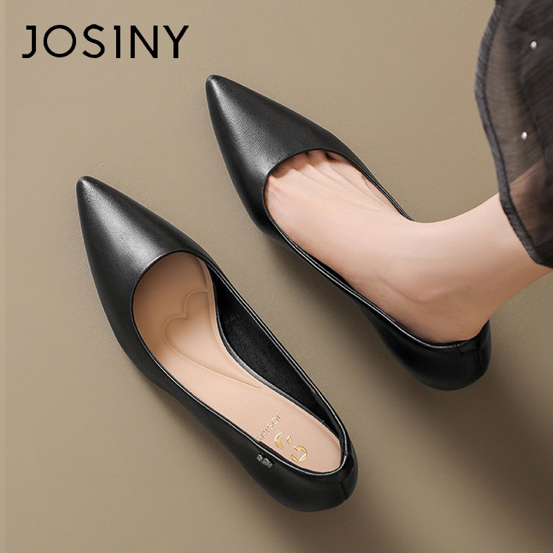 卓诗尼尖头单鞋女2026春季新款法式气质浅口通勤细跟百搭高跟鞋子