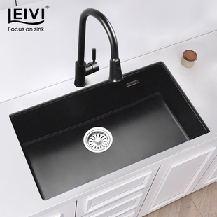 乐唯厨房石英石花岗岩水槽洗菜盆洗碗池加厚大单槽台下盆套餐413