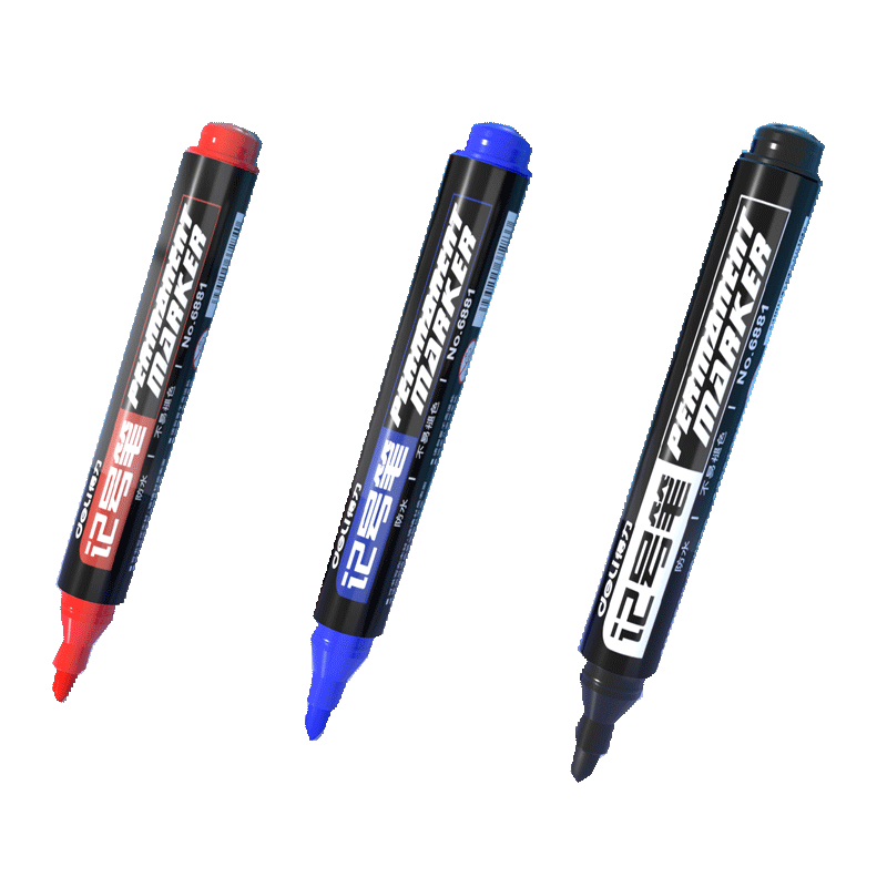 得力记号笔10支装油性墨教学s569