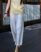 九分裤 提花宽松显瘦减龄百搭阔腿裤 人丝面料新中式 欧货早春新款