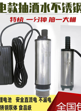 野户外充电式电动潜水泵房车加水抽油神器抽酒器不锈钢抽酒专用泵