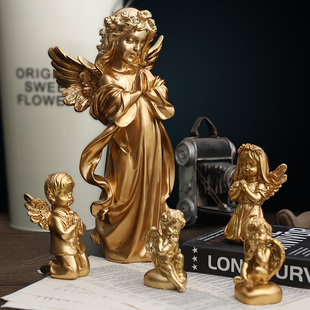 飾擺件祈禱天使外觀造型家居玄關電視柜裝 飾品 樹脂裝 北歐輕奢風格
