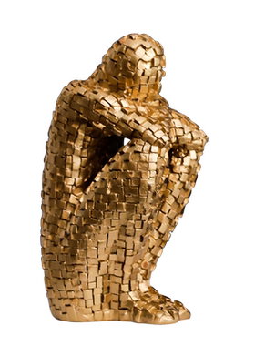 轻奢风样板间书房人物树脂工艺品