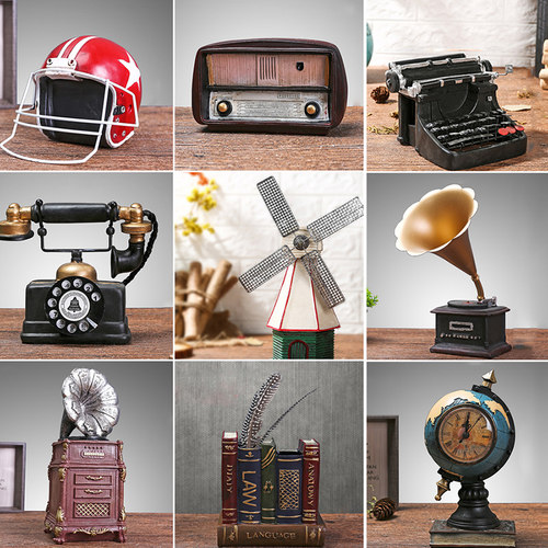 美式创意复古小摆件怀旧装饰客厅