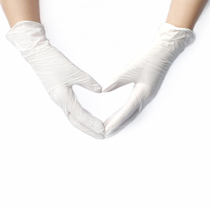 包邮白色丁腈一次性防护手套家居清洁食品加厚实验室无粉耐油微麻