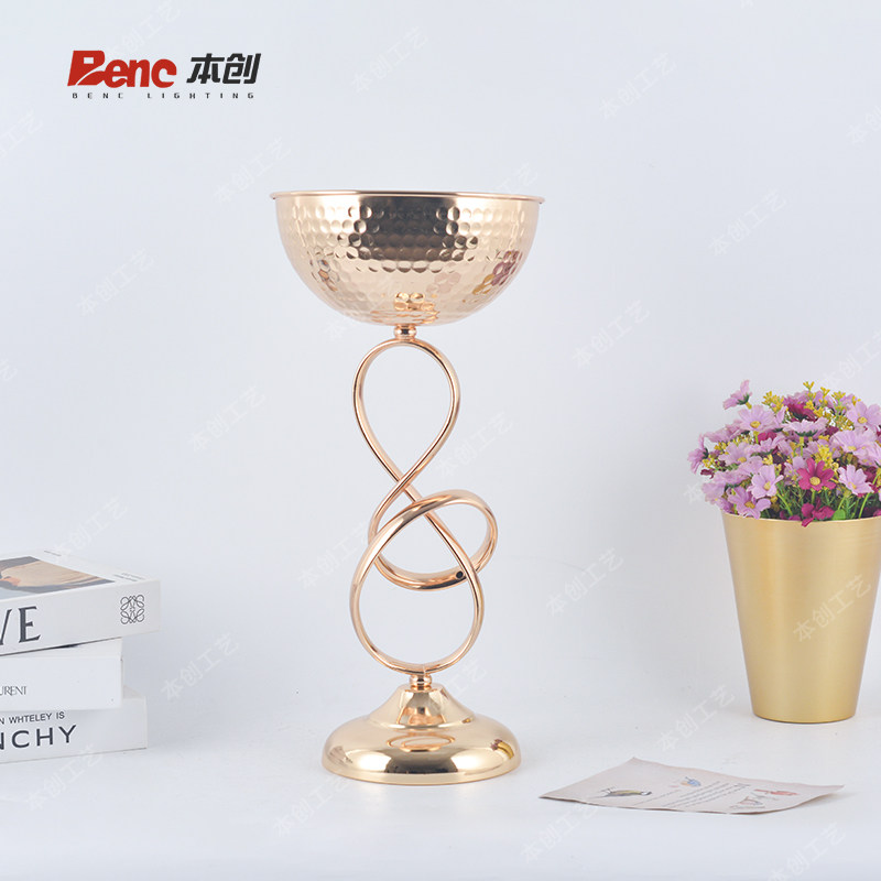 新款婚庆道具桌面金色电镀铁艺圆花盆花瓶摆件舞台主桌装饰用品,节庆用品/礼品,路引,淘宝优惠券,粉丝福利购,淘宝优惠卷