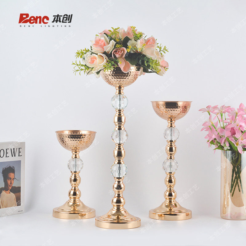 新款婚庆道具桌面金色电镀铁艺水晶花盆花瓶摆件舞台主桌装饰用品,节庆用品/礼品,路引,淘宝优惠券,粉丝福利购,淘宝优惠卷
