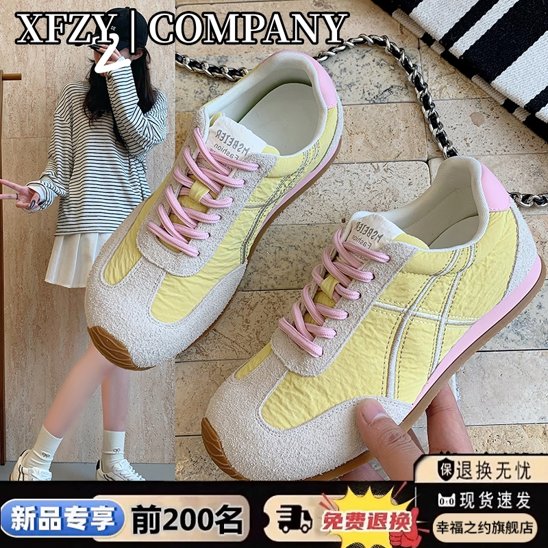 芭蕾德训鞋女平底复古系带阿甘鞋