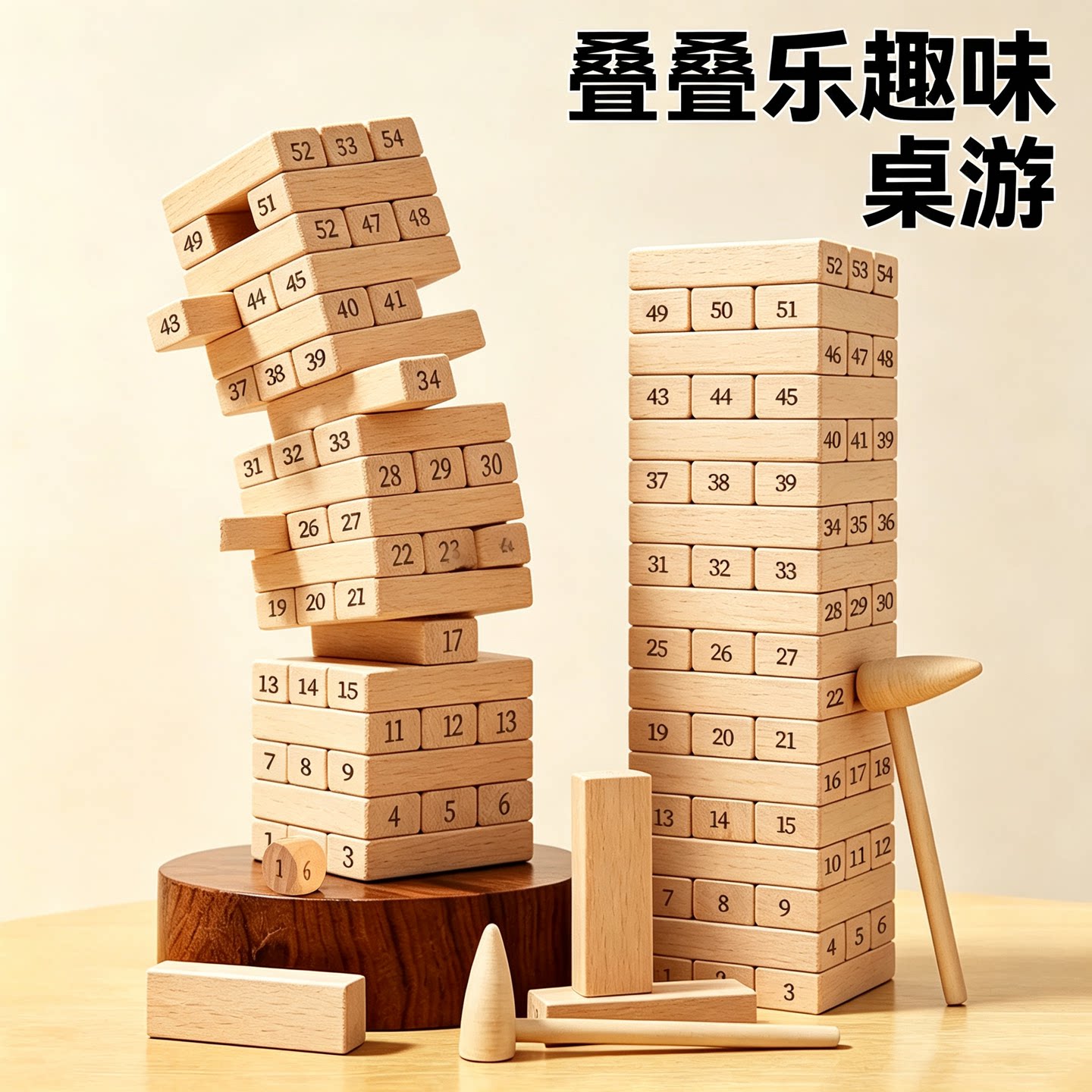 叠叠乐积木玩具层层叠高抽积木游戏拆木条抽抽乐儿童成人桌面互动图片