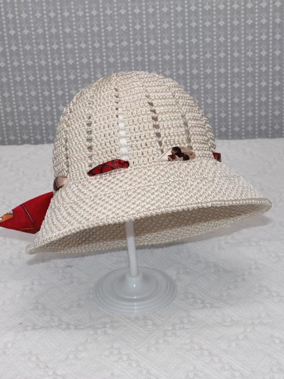 股镂mfd礼空水桶合帽材料包织夏凉帽钩夏季出游圆顶帽子送闺蜜物