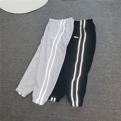 3M反光春秋加绒卫裤男宽松休闲裤