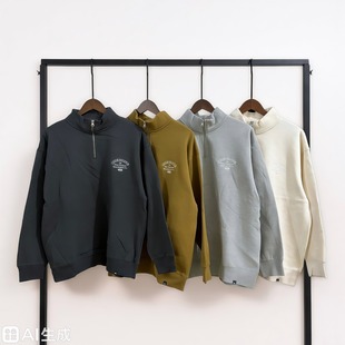 小武出品日系极限运动冲浪系列秋冬季立领加绒卫衣男女宽松落肩袖