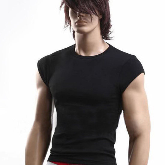 圆领纯色棉质男士超短袖T恤衫 简约半袖紧身衣休闲打底衫有弹力,男装,T恤,淘宝优惠券,粉丝福利购,淘宝优惠卷