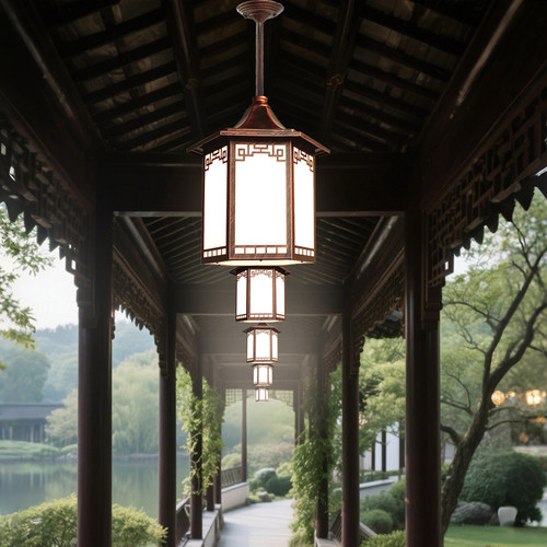 吸顶灯LED中式防水防虫门头庭院