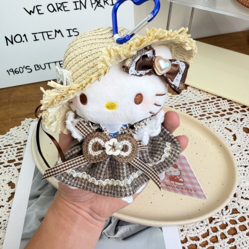 正版HELLOKITTY包包挂件毛绒公仔玩偶可爱卡通送礼物新品草帽重工