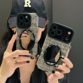 翻毛皮哈哈文字适用iphone17 全包防摔软壳个性 16promax镜子手机壳苹果13 14磨砂小羊皮保护壳15pro呵呵新款