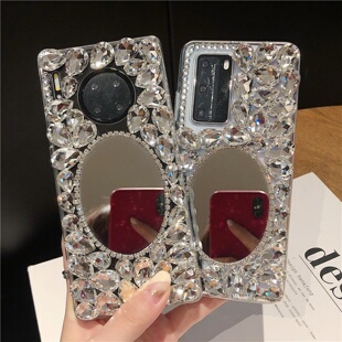 镶钻华为mate70pro/p80镜子手机壳mate60pro/p60适用pura70/p50pro立体水钻软壳nova12/保护壳闪钻mate50新款