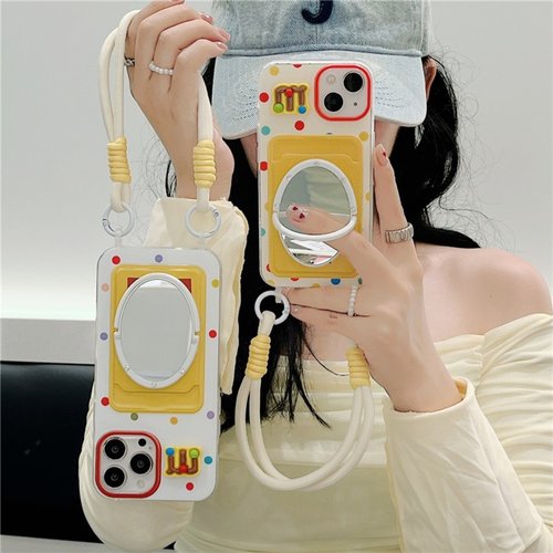 苹果17插卡包手提绳镜子手机壳