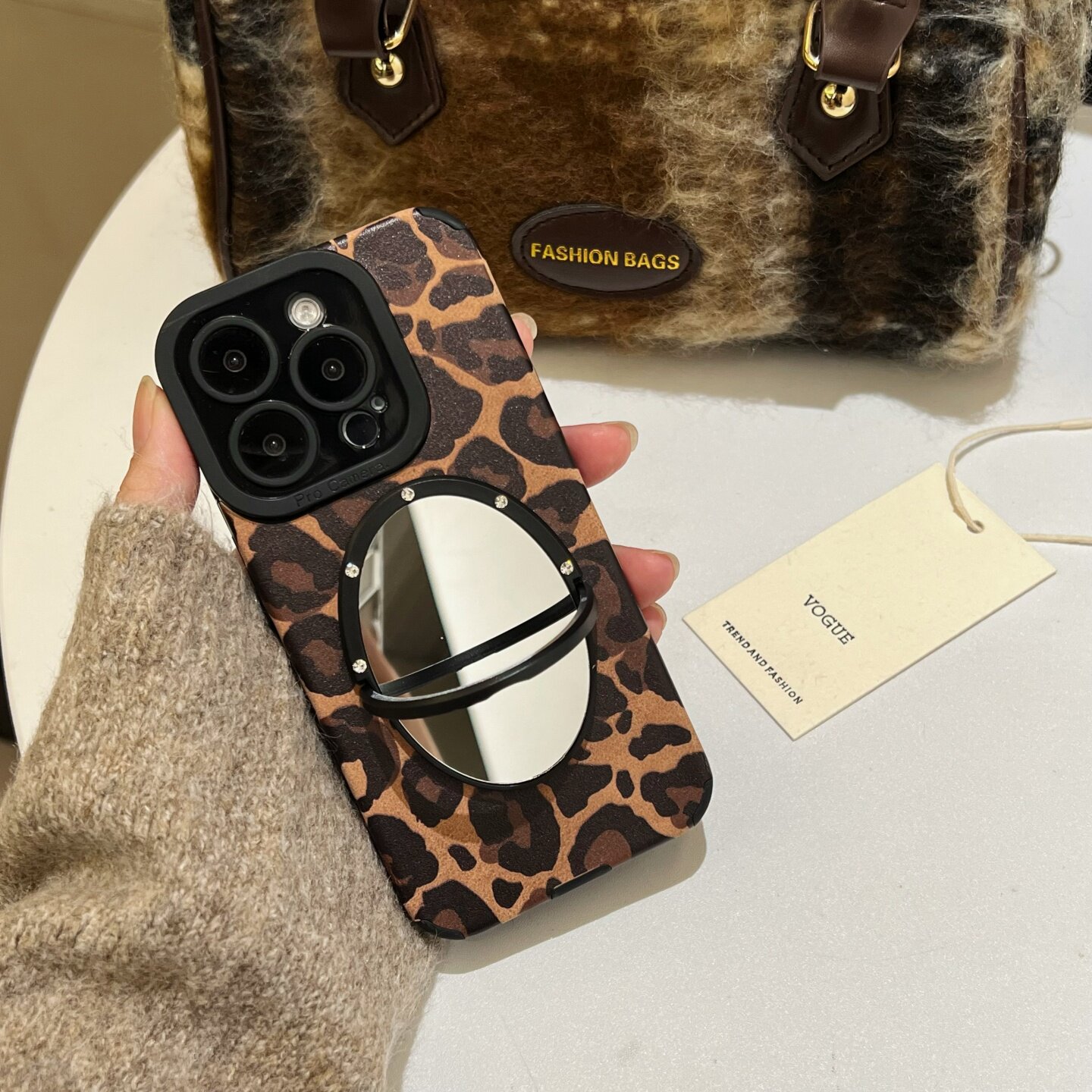 华为mate80pro豹纹棕色翻毛皮纹适用pura70镜子手机壳磨砂皮质mate70pro/pura80pro保护壳小羊皮全包防摔新款