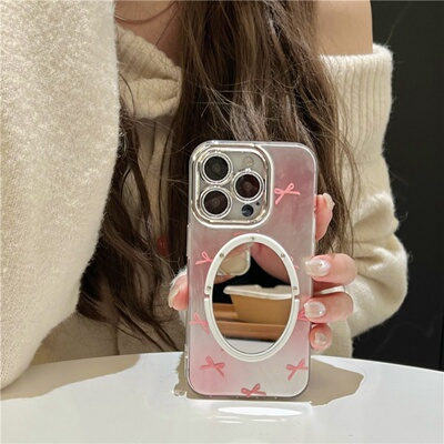 蝴蝶结镜面手机壳含镜头膜