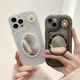 14苹果15pro透明硅胶气囊软壳补妆镜全包保护套14pro新款 立体花朵iphone17 16promax镜子手机壳支架13 创意女