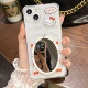 卡通KT猫iphone17promax手机壳镜子可插卡包苹果15promax 16猫咪保护壳软全包透明适用13 14可爱女零钱包卡套