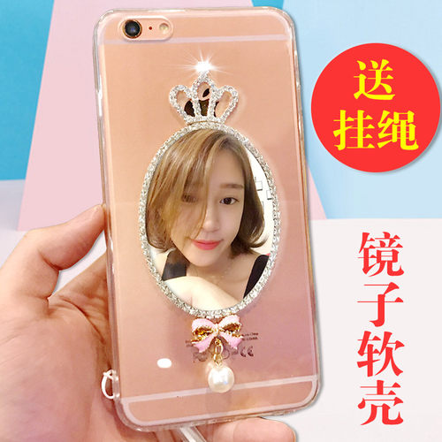 透明水钻苹果镜子手机壳14