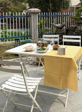 阳台可折叠桌椅简约咖啡厅外摆桌椅铁艺网红ins奶茶店长桌椅组合