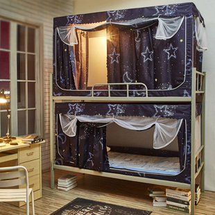 床帘蚊帐一体式学生宿舍上铺上床侧开单人床遮光家用全封闭带支架