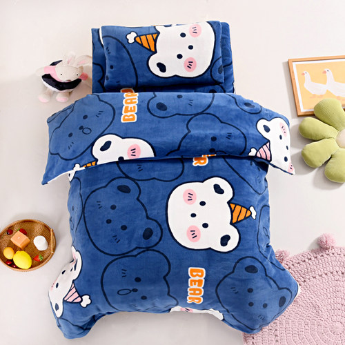 冬季加绒保暖牛奶绒男孩被套被罩