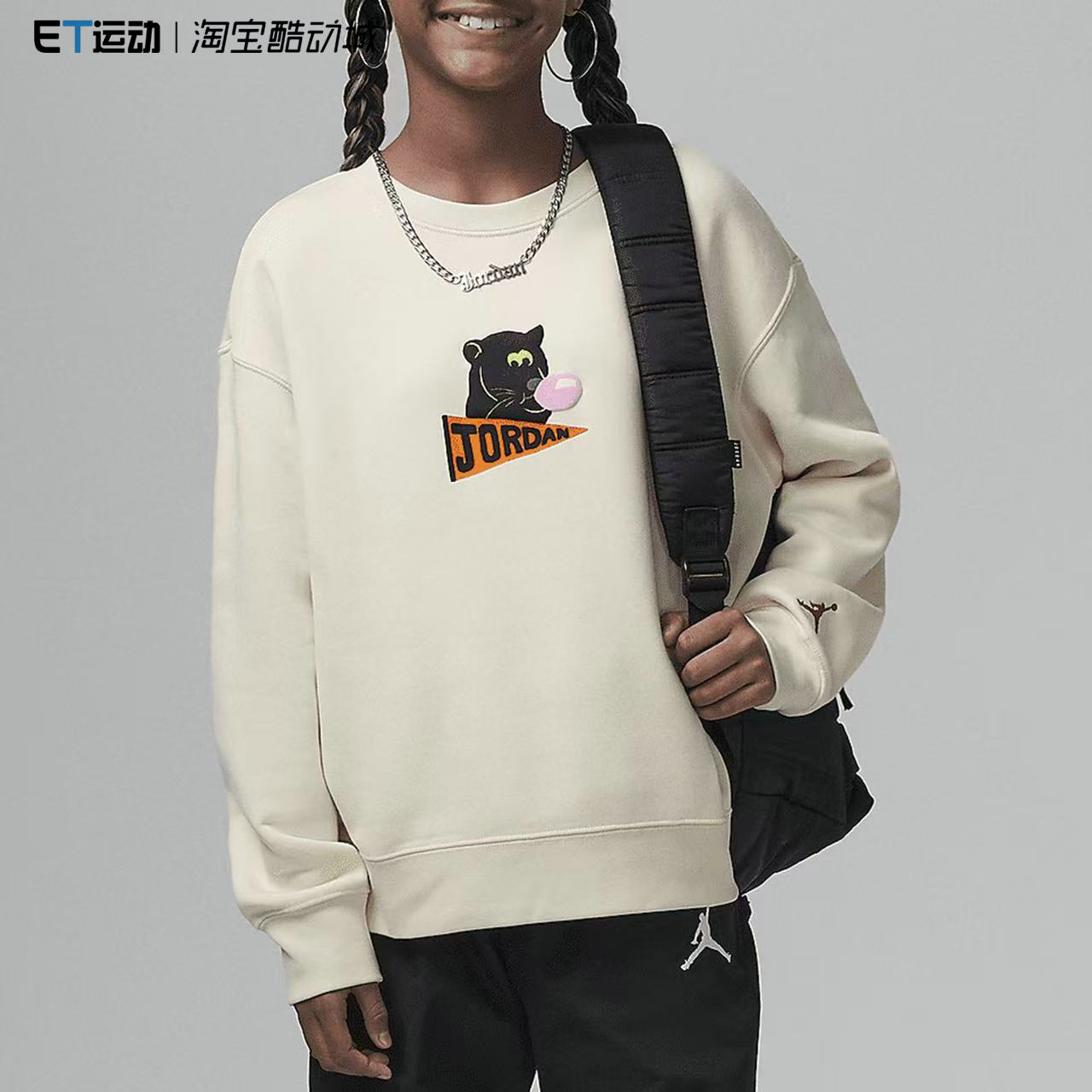 男女大童宽松加绒运动衫冬圆领卫