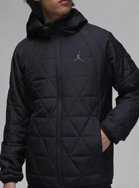 NIKE耐克JORDAN正品男子秋冬棉衣连帽保暖防风飞人棉服FD2638-010