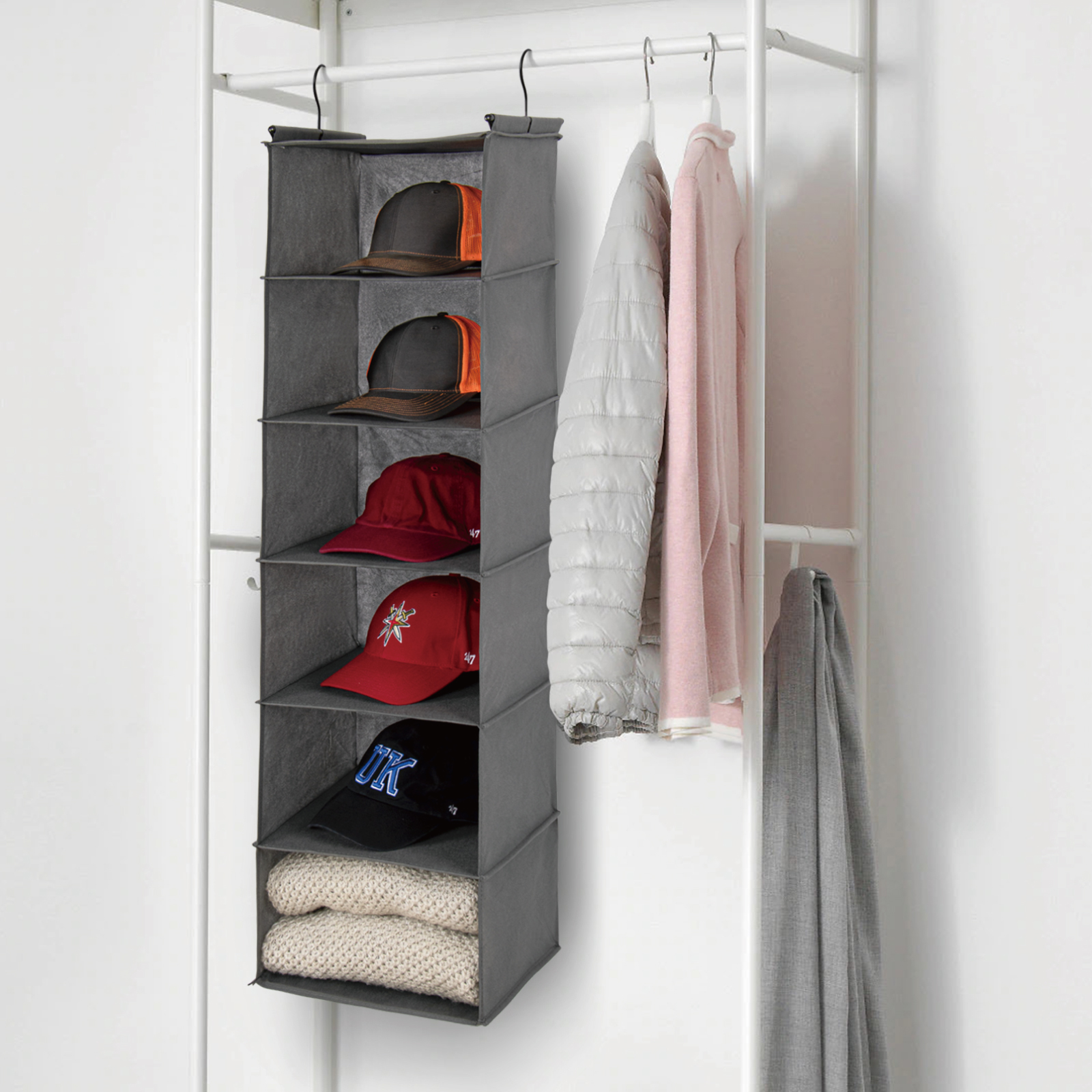 新款衣柜悬挂式多层收纳挂袋衣服帽子整理神器四件套包包多格收纳