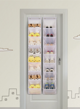 门后运动鞋子收纳挂袋家用简易悬挂式多层杂物整理袋门口壁挂鞋架