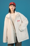 2026冬季新款港风原创PU皮拼接潮面包服棉衣外套白GM03-P135，男装棉衣，电商B277(原6028)