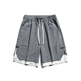 2025夏季新款风拼接仙鹤印花面料休闲短裤DK95-P50，男装牛仔裤，电商B277(原6028)