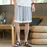 夏季新款中国风男装天丝五分裤撞色冰丝短裤蓝色DK22-P45，男装休闲裤，电商B277(原6028)