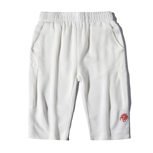 2021夏季新款男装中国风宽松七分裤休闲裤刺绣小脚裤白色 K50-P45图片