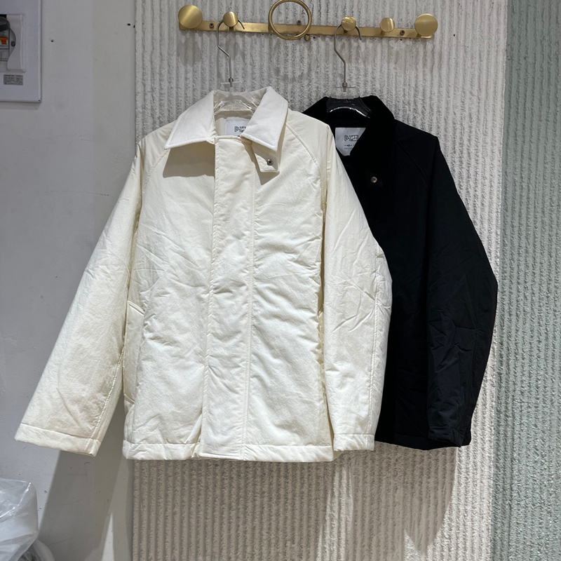 欧洲站2025冬季新款 ph23时尚条绒翻领拉链宽松休闲夹棉外套5091