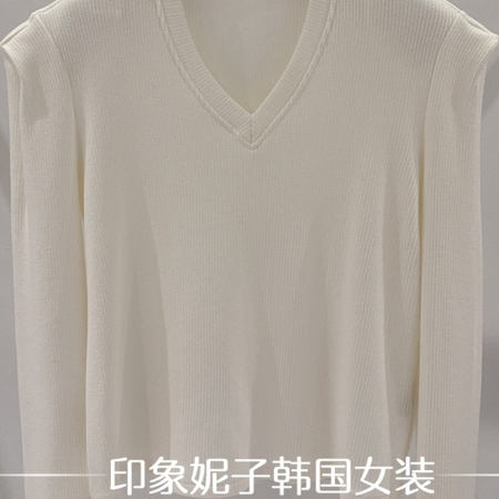 欧洲站2025冬季新款V领长袖T恤